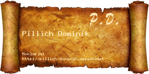 Pillich Dominik névjegykártya